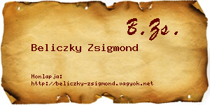 Beliczky Zsigmond névjegykártya