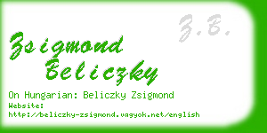 zsigmond beliczky business card